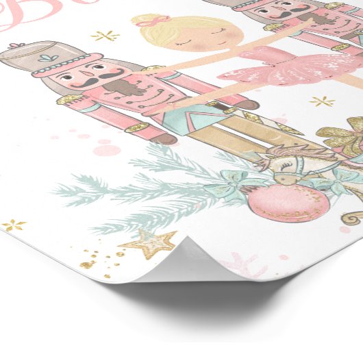 Pink Nutcracker Winter Onederland Hot Cocoa Bar Poster (Ecke)