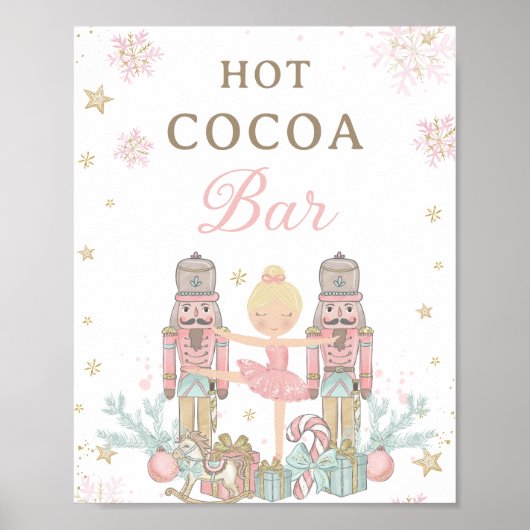 Pink Nutcracker Winter Onederland Hot Cocoa Bar Poster (Vorne)