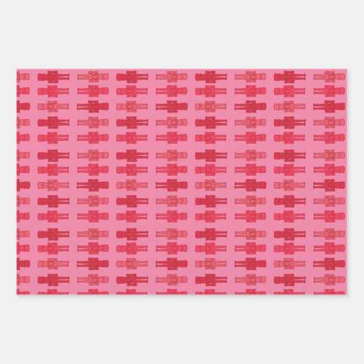 Pink Nutcracker Wrapping Paper Sheets Geschenkpapier Set (Vorderseite)
