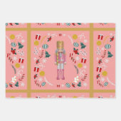 Pink Nutcracker Wrapping Paper Sheets Set von 3. Geschenkpapier Set (Vorderseite 3)