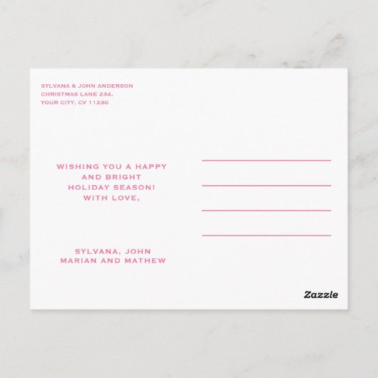 PINK NUTCRACKERS CHRISTMAS POSTKARTE (Rückseite)