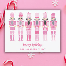 PINK NUTCRACKERS CHRISTMAS POSTKARTE