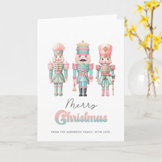 Pink Nutcrackers Karte (Gelbe Blume)