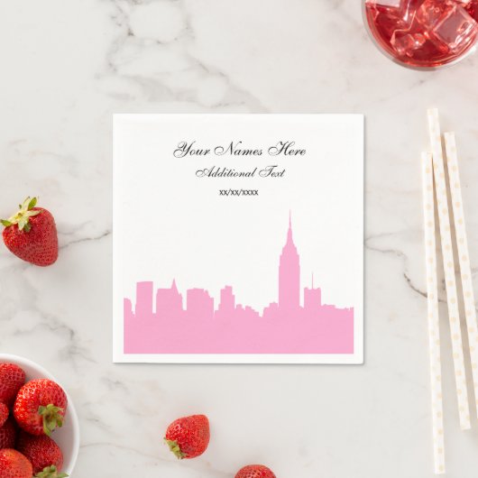 Pink NYC Skyline Silhouette, ESB Serviette (Beispiel)