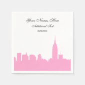Pink NYC Skyline Silhouette, ESB Serviette (Vorderseite)