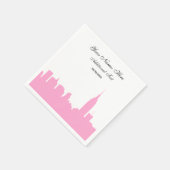 Pink NYC Skyline Silhouette, ESB Serviette (Ecke)