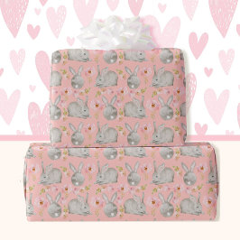 Pink Oaster Bunnies für den Frühling Geschenkpapier