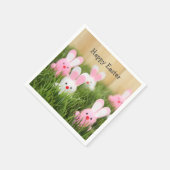 Pink Oaster Bunnies in Gras Serviette (Ecke)