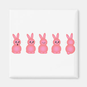 Pink Oaster Bunnies Magnet