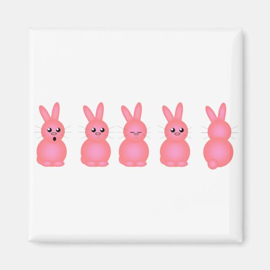 Pink Oaster Bunnies Magnet (Vorne)