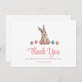 Pink Oaster Bunny Dankeskarte (Vorne/Hinten)