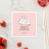 Pink Oaster Bunny & Egg Happy Osterpapier Napkins Serviette (Beispiel)