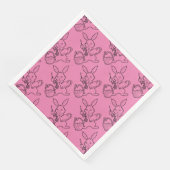 Pink Oaster Bunny Painting Eier Papier Napkins Serviette (Ecke)