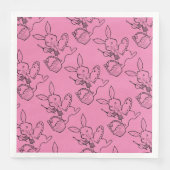 Pink Oaster Bunny Painting Eier Papier Napkins Serviette (Vorderseite)