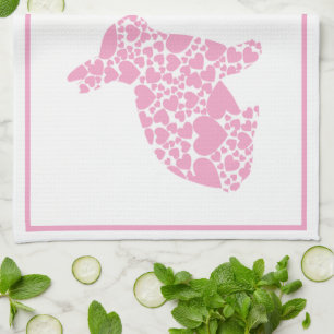 Pink Oaster Bunny Rabbit Kitchen Handtücher
