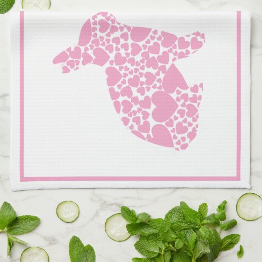 Pink Oaster Bunny Rabbit Kitchen Handtücher (Gefaltet)