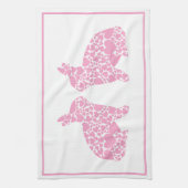 Pink Oaster Bunny Rabbit Kitchen Handtücher (Vertikal)