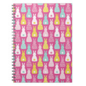 Pink Oaster Bunny Rabbit Muster Notizblock (Vorderseite)