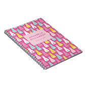 Pink Oaster Bunny Rabbit Muster Notizblock (Rechte Seite)