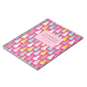 Pink Oaster Bunny Rabbit Muster Notizblock (Linke Seite)