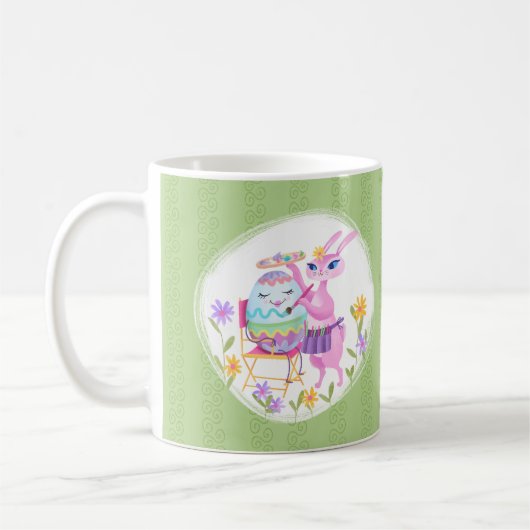 Pink Oaster Bunny Rabbit und Ei | Kaffeetasse (Links)