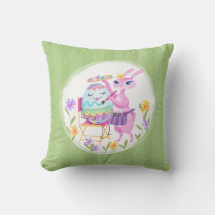 Pink Oaster Bunny Rabbit und Ei Kissen