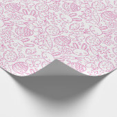 Pink Oaster Rabbit Egg Karottenschmetterling Blume Geschenkpapier (Ecke)