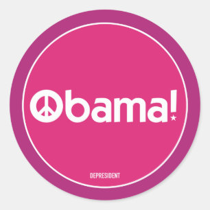 Pink Obama für den Friedensaufkleber Runder Aufkleber
