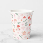 Pink Ocean Animal Muster Baby Dusche Pappbecher (Rückseite)