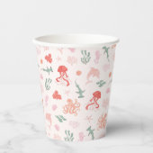 Pink Ocean Animal Muster Baby Dusche Pappbecher (Vorderseite)