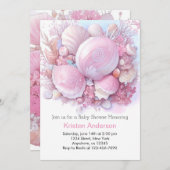 Pink Ocean Blissful by Beach Baby Shower Einladung (Vorne/Hinten)