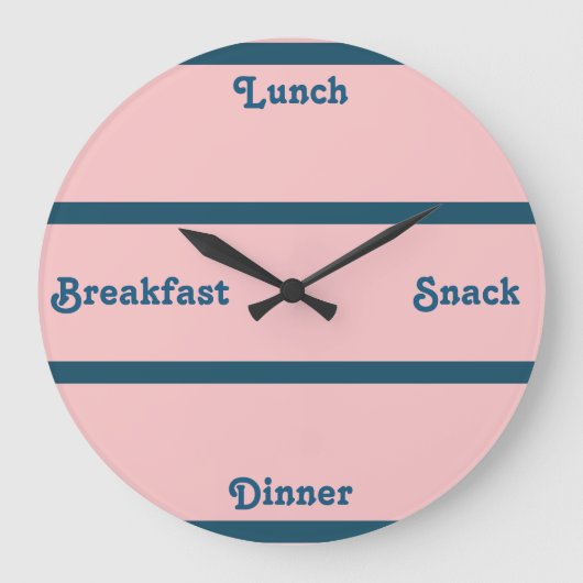 Pink & Ocean Blue Word Clock Große Wanduhr (Vorderseite)