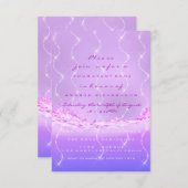 Pink Ocean Bridal Sweet 16. Spark Confetti Waves Einladung (Vorne/Hinten)