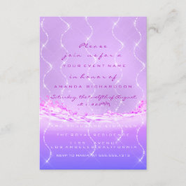 Pink Ocean Bridal Sweet 16. Spark Confetti Waves Einladung