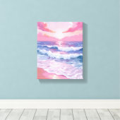 Pink Ocean Shore Beach Malerei Leinwanddruck (Insitu (Holzboden))