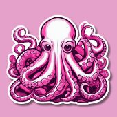 Pink Octopus Aufkleber