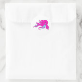 Pink Octopus Runder Aufkleber (Tasche)