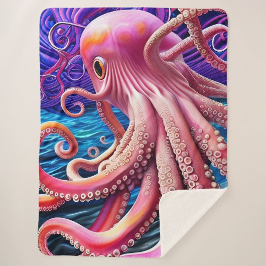 Pink Octopus Sherpadecke (Vorderseite)