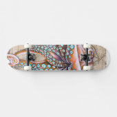 Pink Octopus Vintag Map Kraken Nautic Skateboard (Horizontal)