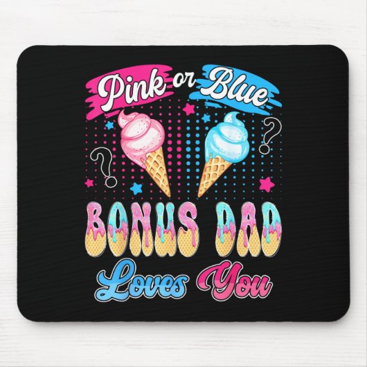 Pink oder blau Bonus-Vater liebt Eiscreme-Geschlec Mousepad (Vorne)