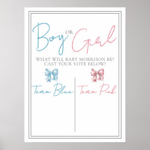 Pink oder Blau Geschlecht- Enthüllungsfeier Abstim Poster