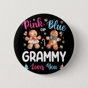 Pink oder Blau Oma liebt dich Geschlecht enthüllen Button