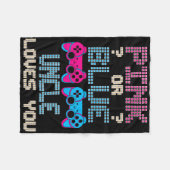 Pink oder Blau Onkel liebt dich Videospiel Geschle Fleecedecke (Vorderseite (Horizontal))
