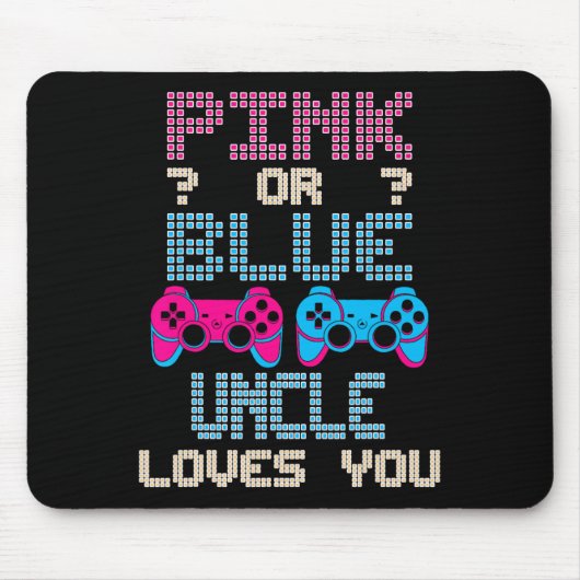 Pink oder Blau Onkel liebt dich Videospiel Geschle Mousepad (Vorne)