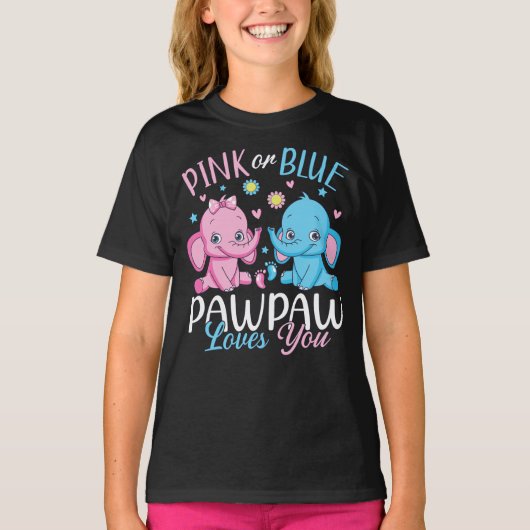Pink oder blau pawpaw Lieben Sie Elephant Baby Gir T-Shirt (Vorderseite)