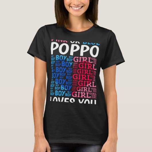 Pink oder blau Poppo Lieben Sie Geschlecht zeigen T-Shirt (Vorderseite)