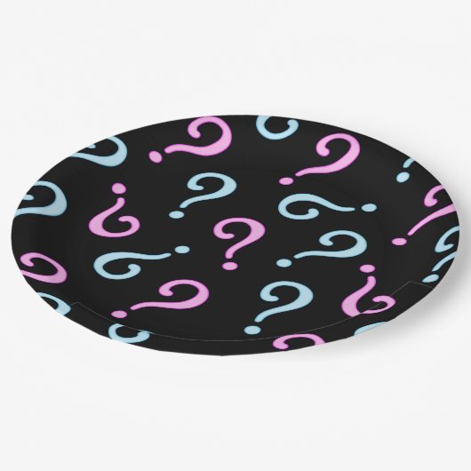 Pink oder Blue Baby Reveal Pappteller (Schrägansicht)