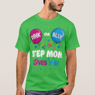 Pink oder Blue Balloon Step Mama Lieben Sie Geschl T-Shirt