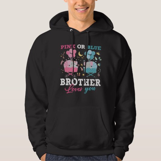 Pink oder Blue Brother Lieben Sie Elephant Baby Ge Hoodie (Vorderseite)