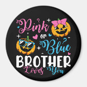 Pink oder Blue Brother Lieben Sie Pumpkin Baby Cir Magnet (Vorne)